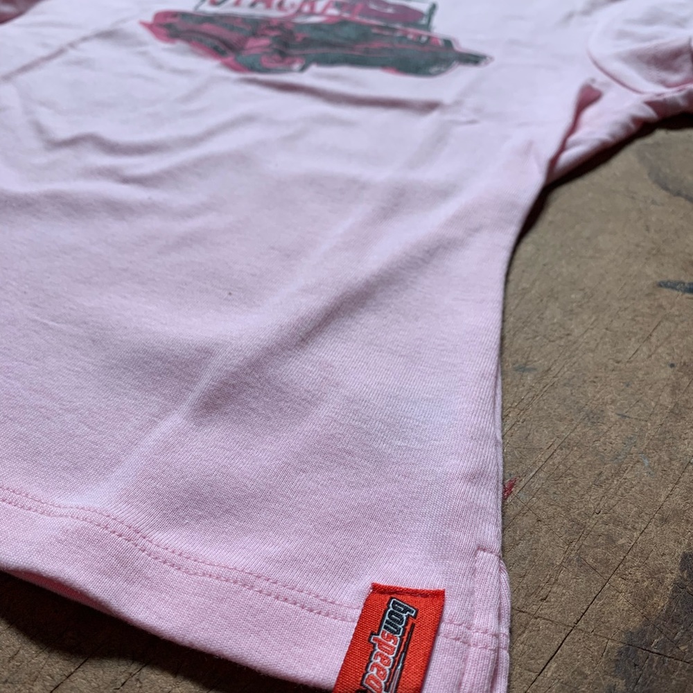 Bonspeed Women’s Cap Sleeve T Pink Screend Graphic - Picture 4 of 5